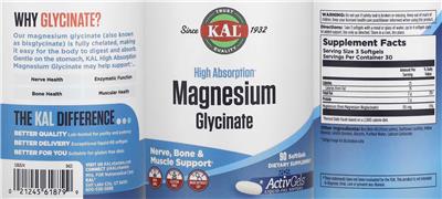 High Absorption Magnesium Glycinate label