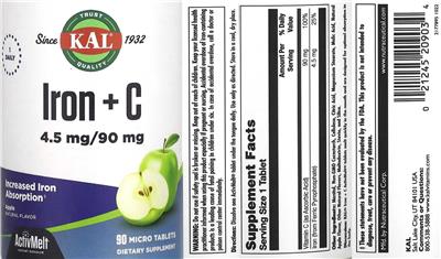 Iron + C 4.5 mg/90 mg Apple label
