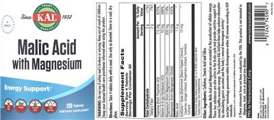 Malic Acid With Magnesium label