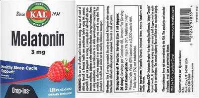 Melatonin DropIns 3 mg Raspberry label