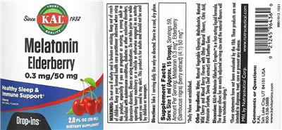 Melatonin Elderberry DropIns Cherry label