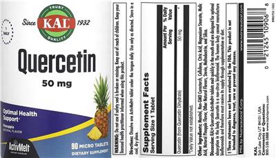 Quercetin 50 mg Pineapple label