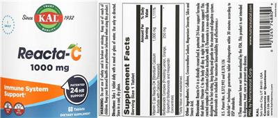 Reacta-C 1000 mg label