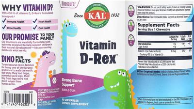 Vitamin D-Rex Bubblegum label