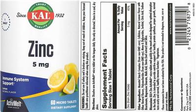 Zinc 5 mg Lemon label