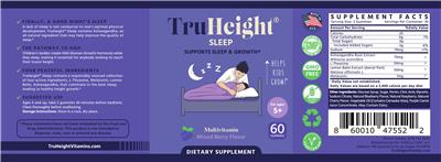 Sleep Mixed Berry Flavor label