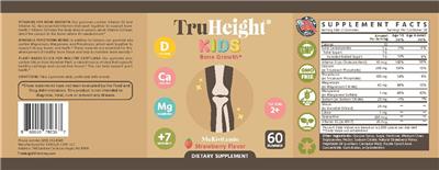 Kids Bone Growth Strawberry Flavor label