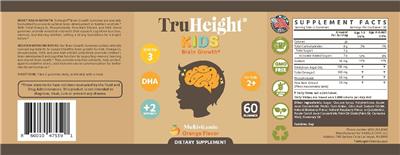 Kids Brain Growth Orange Flavor label