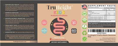 Kids Prebiotic & Probiotic Strawberry Flavor label
