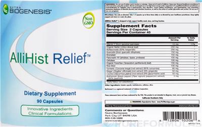 AlliHist Relief label
