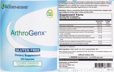 ArthroGenx label