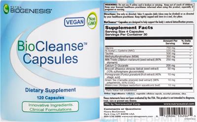 BioCleanse Capsules label