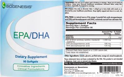 EPA/DHA label