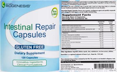 Intestinal Repair Capsules label