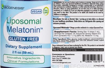Liposomal Melatonin label