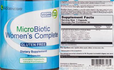MicroBiotic Women's Complete label