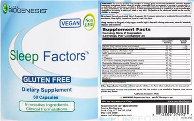 Sleep Factors label