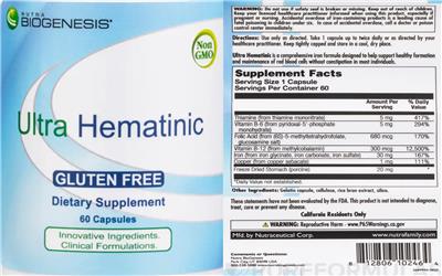 Ultra Hematinic label