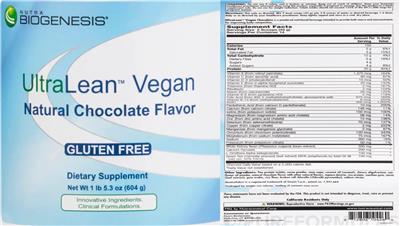 UltraLean Vegan Chocolate Flavor label