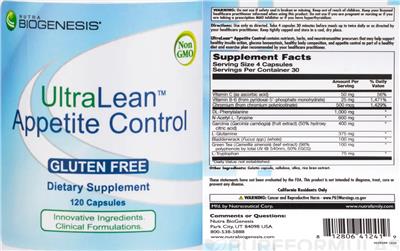 UltraLean Appetite Control label