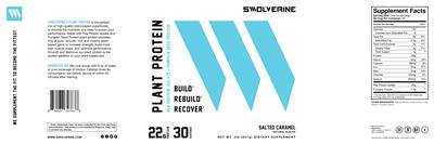 Plant Protein Salted Caramel label