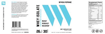 Whey Isolate Mint Chocolate Chip label
