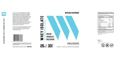 Whey Isolate Vanilla Milkshake label