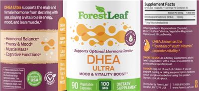 DHEA Ultra 100 mg label