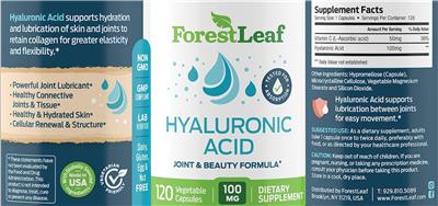Hyaluronic Acid 100 mg label