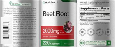 Beet Root 2000 mg label