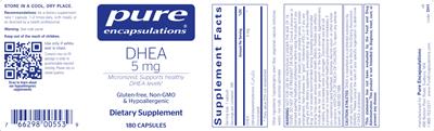 DHEA 5 mg label