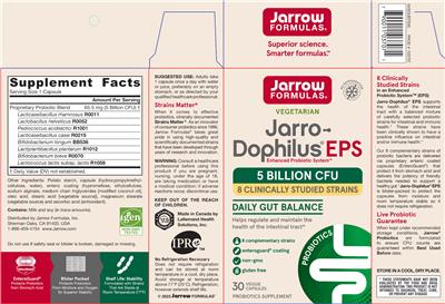 Jarro-Dophilus EPS 5 Billion CFU label