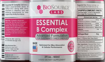 Essential B Complex label