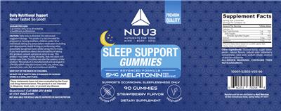 Sleep Support Gummies Strawberry Flavor label