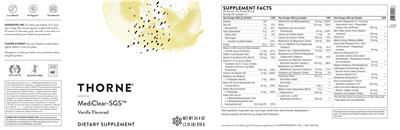 MediClear-SGS Vanilla Flavored label