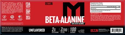 Beta-Alanine Unflavored label