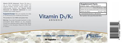 Vitamin D3/K2 label
