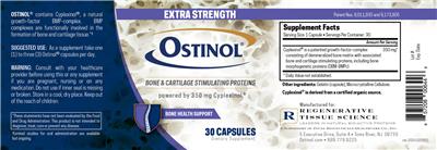 Ostinol Extra Strength label