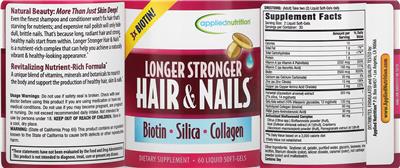 Longer Stronger Hair & Nails label