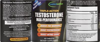 Triple Action Testosterone Max-Performance label