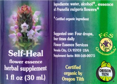 Self-Heal Flower Essence label