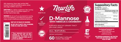 D-Mannose 1400 mg label