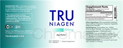 Tru Niagen 300 mg label