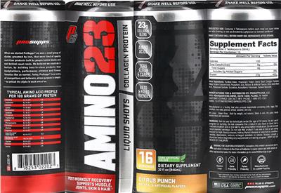 Amino23 Citrus Punch label