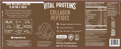 Collagen Peptides Chocolate label