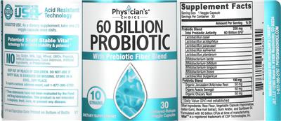60 Billion Probiotic label
