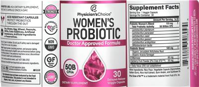 Women's Probiotic label