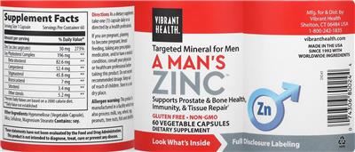 A Man's Zinc label