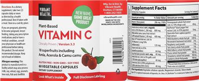 Plant-Based Vitamin C label