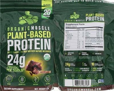 Plant-Based Protein Dark Chocolate label